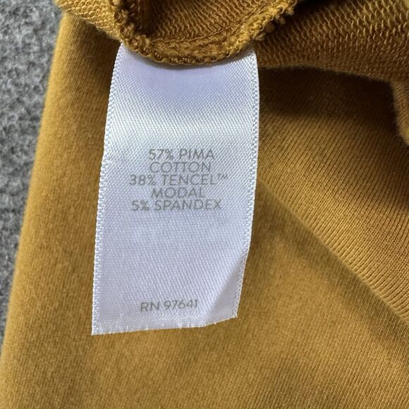 J Jill Affinity French Terry Slim-Leg Stretch Pants Mustard Yellow XL Pockets - Picture 4 of 10